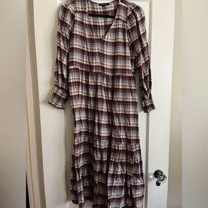 Madewell Plaid MIDI Dress